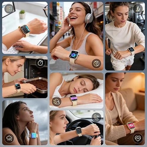 Smart Watches for Women, 120 Sports Modes Smartwatch with 1.83 inches HD Display, Heart Rate/Sleep Monitor, IP67 Waterproof, Bluetooth Call & Music Control for iPhone/Android Rose Gold